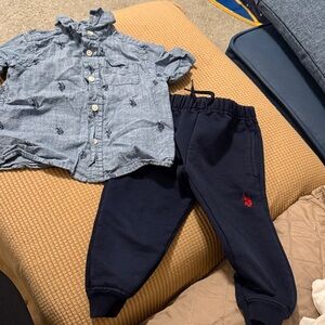 U.S. Polo Assn. Blue and Navy Kids Matching Set